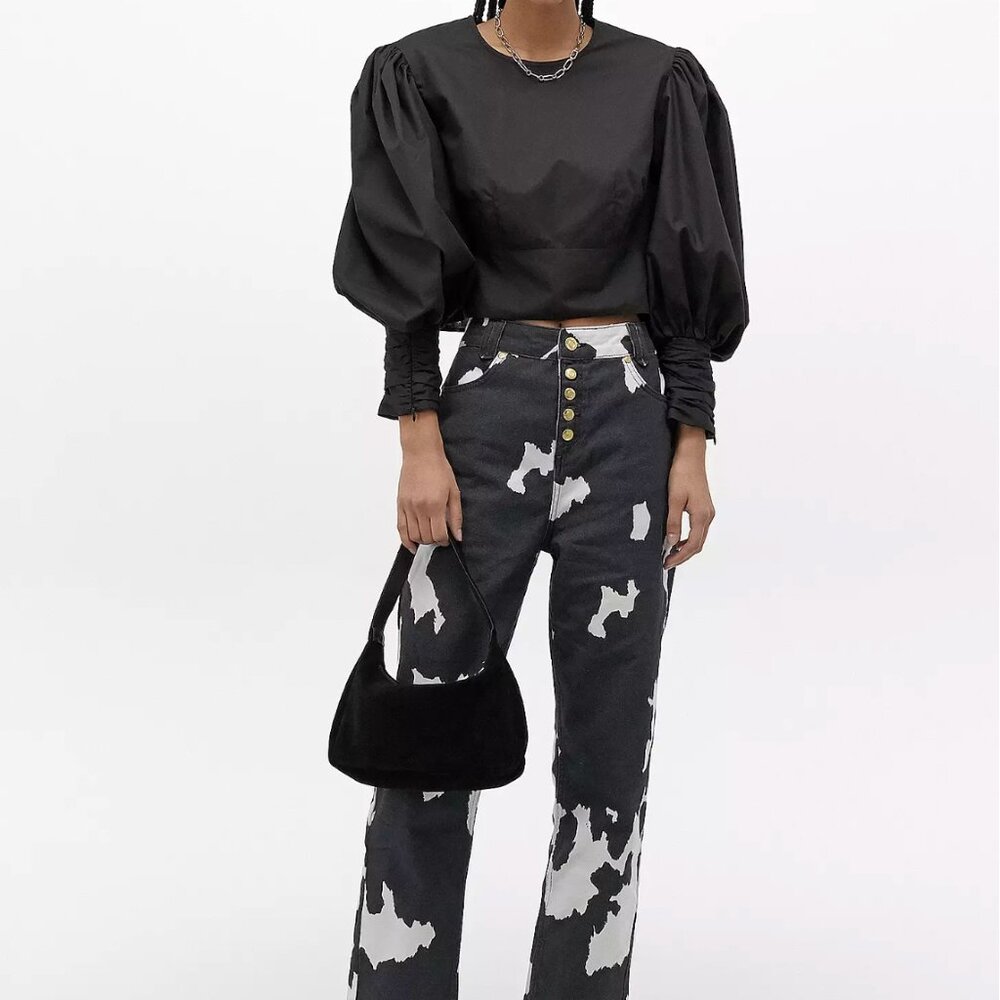House of Sunny - Cow Print Pants - US 4